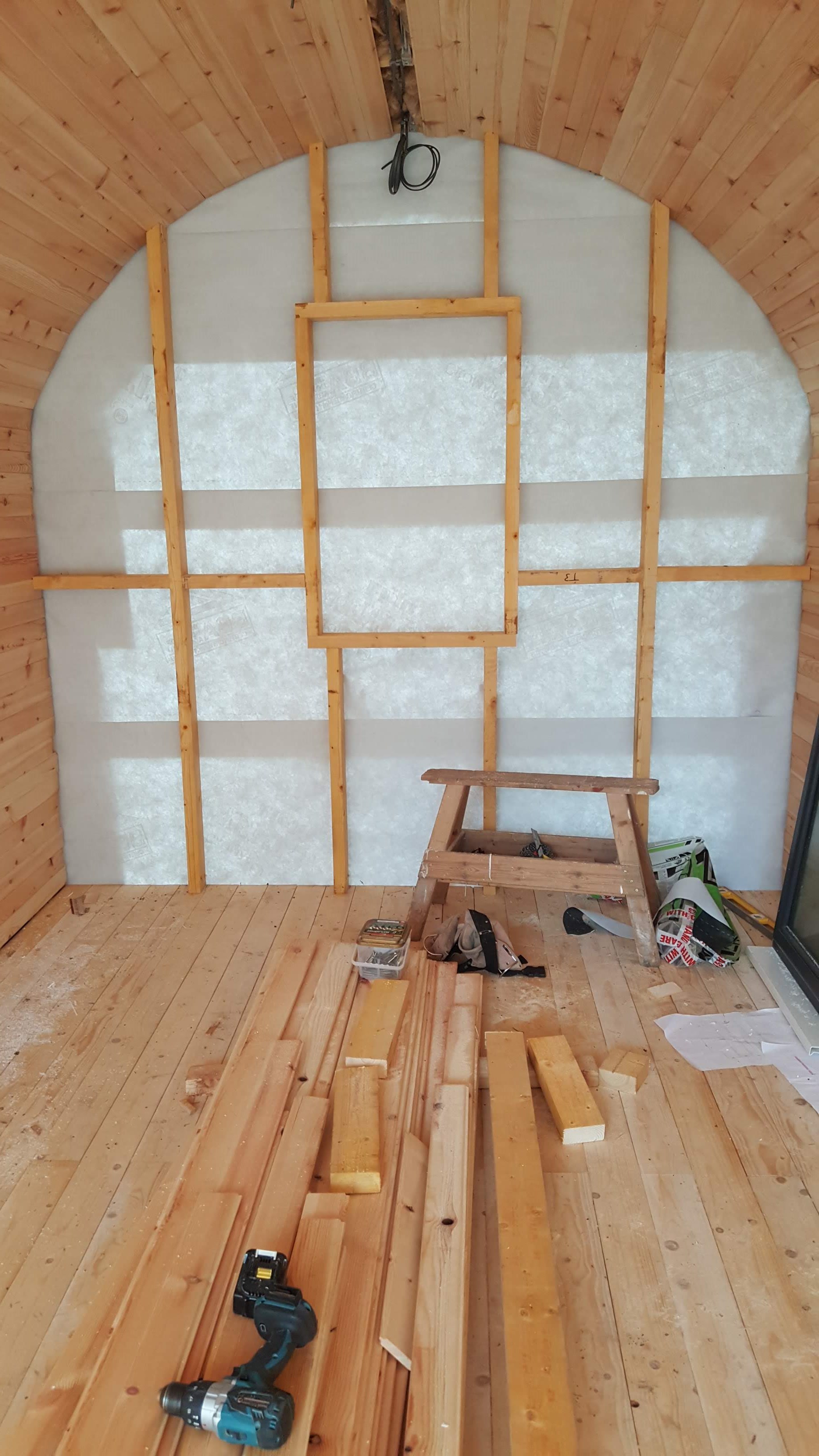 Inside SU camping pod